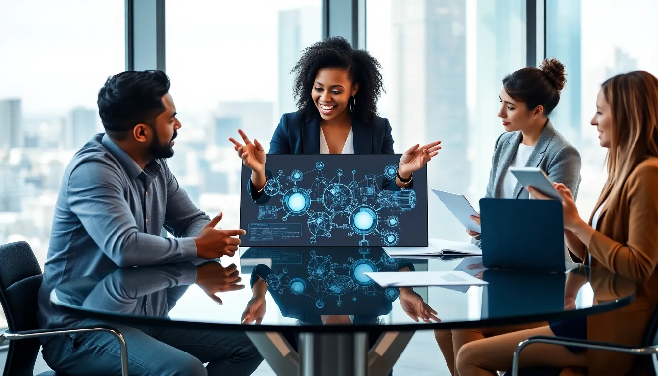 professionals collaborating in a modern office about Yunatbm concepts.